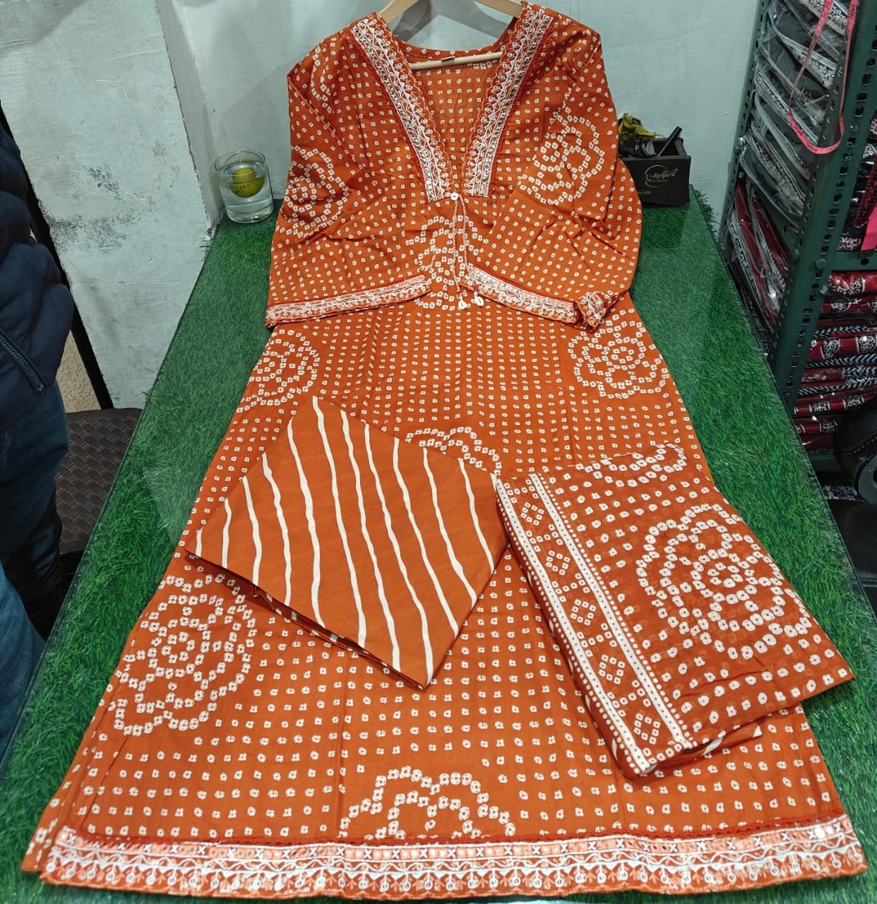 Summer A-Line Embroidered Kurti Palazzo Set